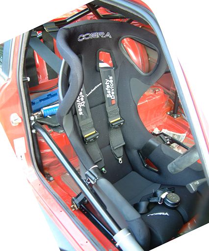 Seat and belts installed